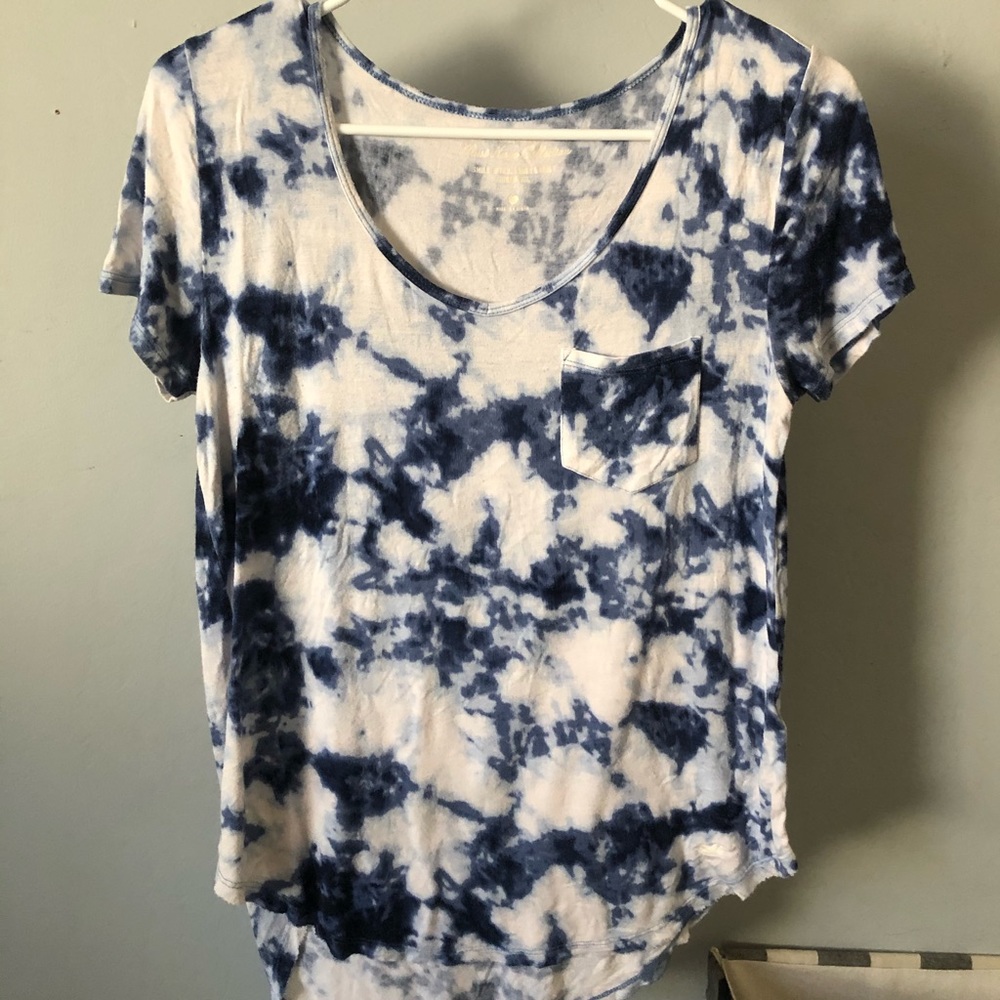 Hollister black and white tie dye tee